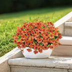 Artificial Mums for Outdoor Fall Decor Fall Flowers, 12 Bundles Fake Mums Artificial Flowers Fall Decorations, alternate view