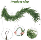 Artificial Norfolk Pine Garland, Realistic Christmas Greenery Garland for Mantle, Staircase, Banister, alternate view 3
