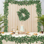 Artificial Olive Leaves Vine Garland with Berry 2Pcs 6.2Ft Silk Ivy, alternate view 2