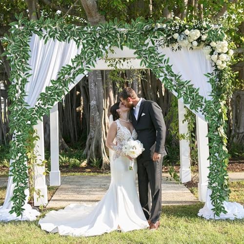 Artificial Olive Leaves Vine Garland with Berry 2Pcs 6.2Ft Silk Ivy, alternate view 6