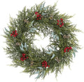 Artificial Outdoor Christmas Wreath for Front Door 22"