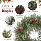 Artificial Outdoor Christmas Wreath for Front Door 22", alternate view 2