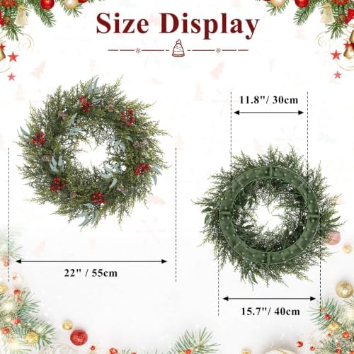 Artificial Outdoor Christmas Wreath for Front Door 22", alternate view 3