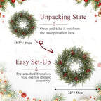 Artificial Outdoor Christmas Wreath for Front Door 22", alternate view 5