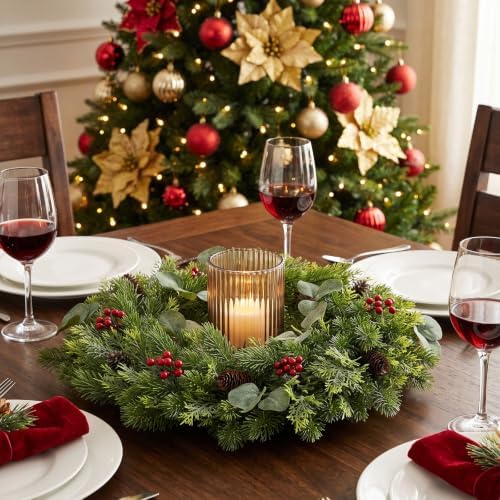 Artificial Outdoor Christmas Wreath for Front Door 24", alternate view 6