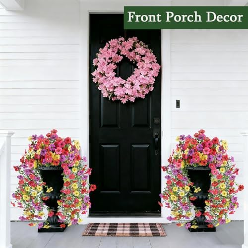 Artificial Outdoor Flowers, UV Resistant Fake Silk Flowers, 2PCS, alternate view 5