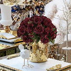Artificial Peonies Silk Flowers, Burgundy Faux Peony Bouquet 4 Bundles Florals Arrangements for Farmhouse Home, alternate