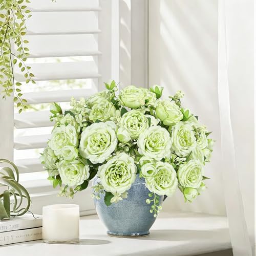 Artificial Peonies Silk Flowers, Faux Peony Bouquet 2 Bundles Florals Arrangements Decor for Farmhouse Home Boho, alternate