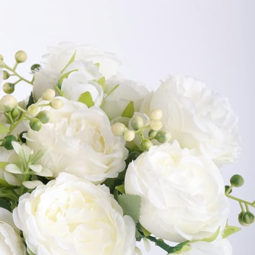 Artificial Peonies Silk Flowers, Faux Peony Bouquet 6 Bundles Florals Arrangements Decor for Farmhouse Home Boho, alternate