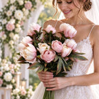 Artificial Peonies Silk Flowers Faux Peony for Vase 8pcs Pink, alternate view 7