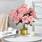 Artificial Peonies Silk Flowers, Pink Faux Peony Bouquet 4 Bundles Florals Arrangements for Farmhouse Home Boho, alternate
