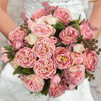 Artificial Peonies Silk Flowers, Pink Faux Peony Bouquet 4 Bundles Florals Arrangements for Farmhouse Home Boho, alternate