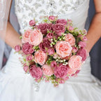 Artificial Peonies Silk Flowers, Pink Faux Peony Bouquet 4 Bundles Florals Arrangements Decor for Farmhouse Home, alternate