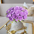 Artificial Peonies Silk Flowers, Purple Faux Peony Bouquet 4 Bundles Florals Arrangements Decor for Farmhouse, alternate view