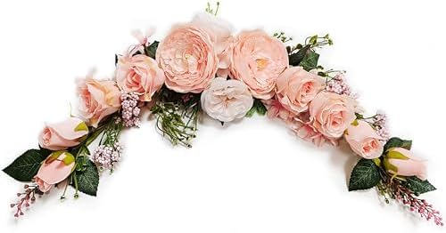 Artificial Peony Flower Swag, Arch Flowers, 20" Length in Bent, Decorative Swag, for Arch Front Door Party Wall