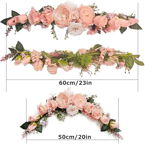 Artificial Peony Flower Swag, Arch Flowers, 20" Length in Bent, Decorative Swag, for Arch Front Door Party Wall, alternate