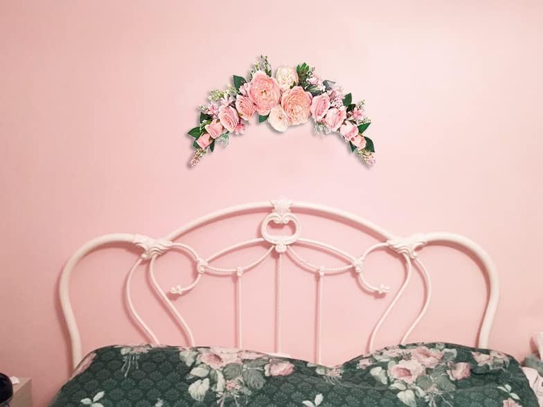 Artificial Peony Flower Swag, Arch Flowers, 20" Length in Bent, Decorative Swag, for Arch Front Door Party Wall, alternate