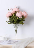 Artificial Peony Silk Flowers Fake Flowers Vintage Wedding Home Decoration, Pack of 1 (New Pink) in New Pink, alternate view