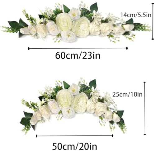 Artificial Peony Swag, Floral Swag, 20" Length in Bent, Flower Swags for Wall, Decorative Swag, Arch Flowers for, alternate