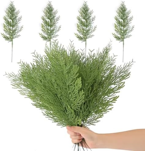 Artificial Pine Branches for Christmas Decoration 80 Pcs, Green in Green