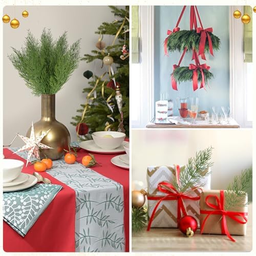 Artificial Pine Branches for Christmas Decoration 80 Pcs, Green in Green, alternate view 5
