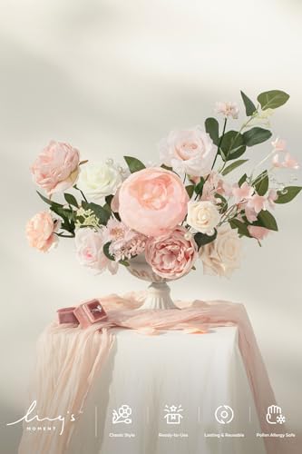 Artificial Pink Flowers Combo, Blush, Grand in Pk-pink & Cream, alternate view 3