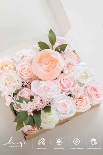 Artificial Pink Flowers Combo, Blush, Grand in Pk-pink & Cream, alternate view 6