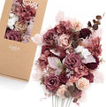 Artificial Pink Flowers Combo, Cinnamon Rose & Cream, Deluxe in Pk-cinnamon Rose & Cream