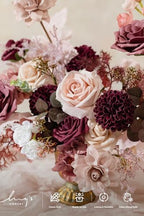 Artificial Pink Flowers Combo, Cinnamon Rose & Cream, Deluxe in Pk-cinnamon Rose & Cream, alternate view 3