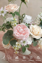 Artificial Pink Flowers Combo, Cream & Blush, Deluxe in Pk-cream & Blush, alternate view 3