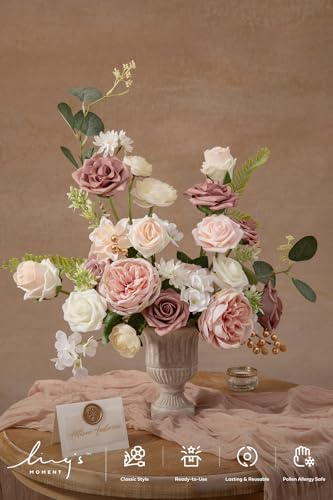 Artificial Pink Flowers Combo, Dusty Rose & Blush, Grand in Pk-dusty Rose & Blush, alternate view 2