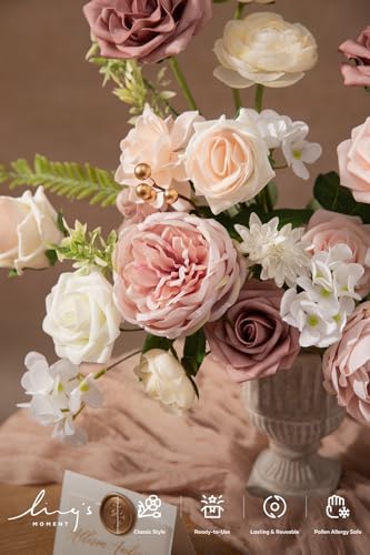 Artificial Pink Flowers Combo, Dusty Rose & Blush, Grand in Pk-dusty Rose & Blush, alternate view 3