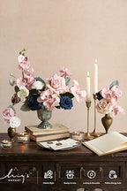 Artificial Pink Flowers Combo, Dusty Rose & Navy, Deluxe in Pk-dusty Rose & Navy, alternate view 2