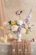 Artificial Pink Wedding Flowers Combo, Pastle, Deluxe in Pk-powder Blue & Peach, alternate view 2