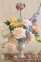 Artificial Pink Wedding Flowers Combo, Pastle, Deluxe in Pk-powder Blue & Peach, alternate view 3