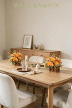 Artificial Plant in Wooden Basket, Orange Flower Decor Set of 2 in Orange Yellow, alternate view 6