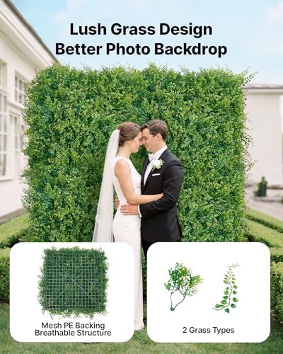 Artificial Plant Wall, 12PCS 20 x 20 in Artificial Boxwood Panels, Sun Protection Greenery Backdrop Privacy, alternate view 4