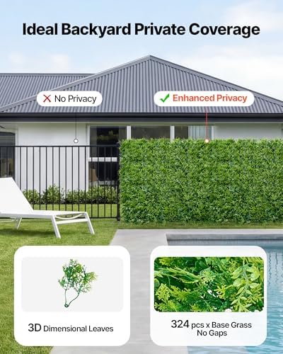 Artificial Plant Wall, 12PCS 20 x 20 in Artificial Boxwood Panels, Sun Protection Greenery Backdrop Privacy, alternate view 5