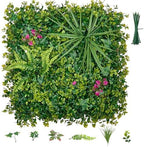 Artificial Plant Wall, 16PCS 20 x 20 in Artificial Boxwood Panels, Greenery Backdrop Privacy Hedge Fence with