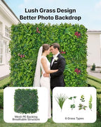 Artificial Plant Wall, 16PCS 20 x 20 in Artificial Boxwood Panels, Greenery Backdrop Privacy Hedge Fence with, alternate view