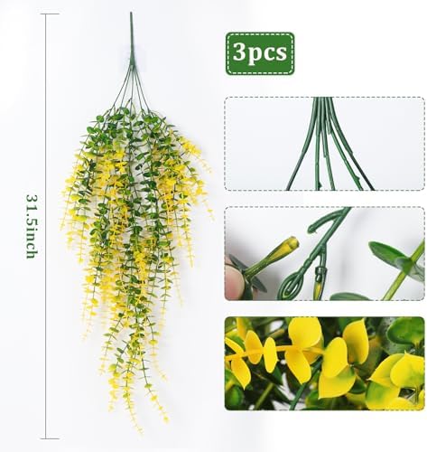 Artificial Plants Hanging Outdoor Fake Yellow Plants Hanging Vines, alternate view 3
