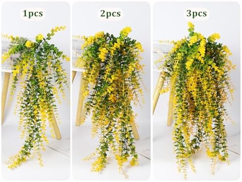Artificial Plants Hanging Outdoor Fake Yellow Plants Hanging Vines, alternate view 4