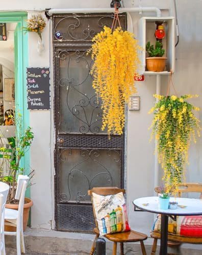 Artificial Plants Hanging Outdoor Fake Yellow Plants Hanging Vines, alternate view 6