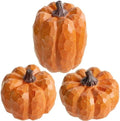 Artificial Pumpkins Decor Orange Pumpkin Fall Decoration, Set of 3
