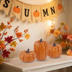 Artificial Pumpkins Decor Orange Pumpkin Fall Decoration, Set of 3, alternate view 2