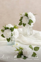 Artificial Rose Flowers 25pcs Foam Roses w/Stem for DIY Wedding Bouquets Centerpieces Bridal Shower Party Home, alternate