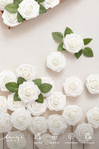 Artificial Rose Flowers 25pcs Foam Roses w/Stem for DIY Wedding Bouquets Centerpieces Bridal Shower Party Home, alternate