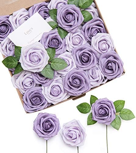 Artificial Roses, Dusty Violet & Pale Lavender, 3 Inch 50 Pcs in Pr- Dusty Violet & Pale Lavender