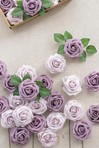 Artificial Roses, Dusty Violet & Pale Lavender, 3 Inch 50 Pcs in Pr- Dusty Violet & Pale Lavender, alternate view 2