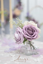 Artificial Roses, Dusty Violet & Pale Lavender, 3 Inch 50 Pcs in Pr- Dusty Violet & Pale Lavender, alternate view 3